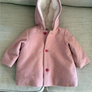 Petit Bateau Blush Pink Hooded Coat